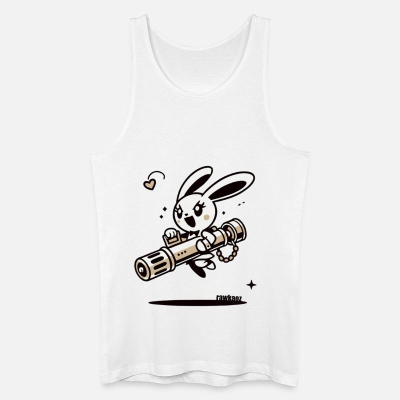 Bazooka Bunny – Süß & Gefährlich - Männer Bio Tank Top - Weiß
