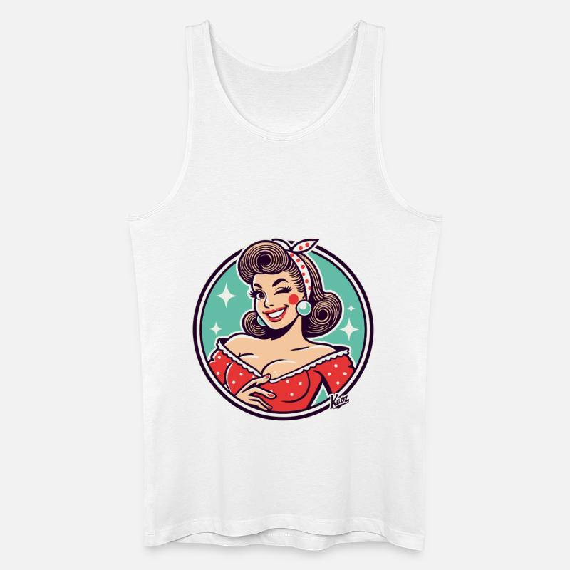 Die gute Retro Hausfrau - Männer Bio Tank Top - Weiß