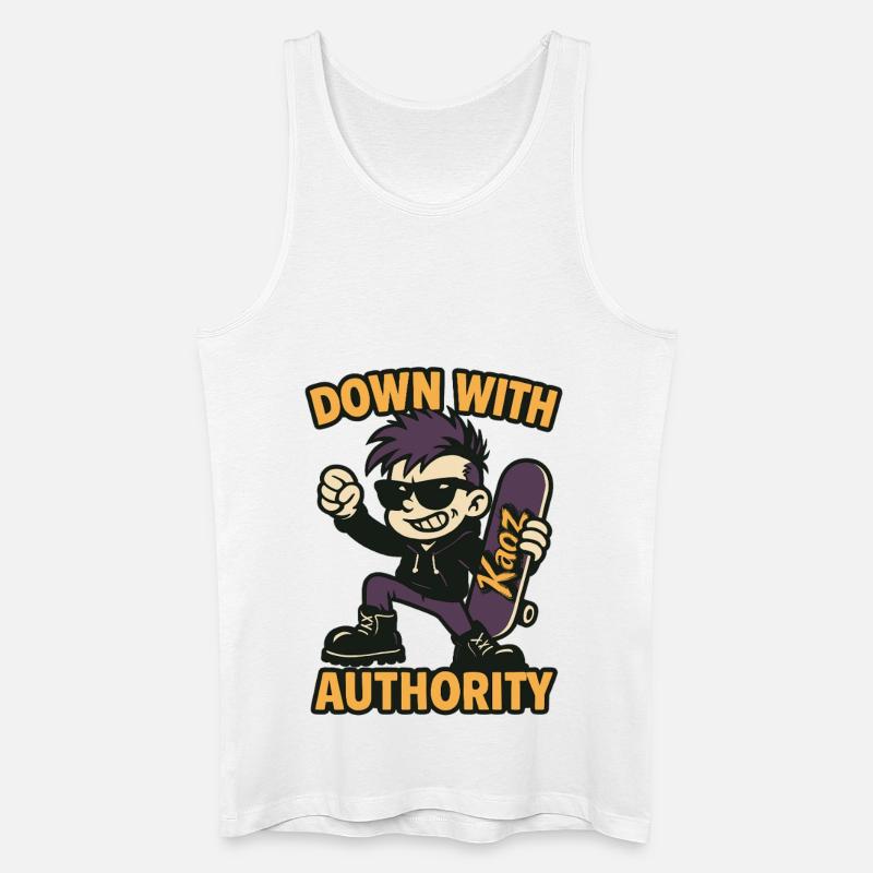 Comic-Skatepunk mit Sonnenbrille - Männer Bio Tank Top - Weiß