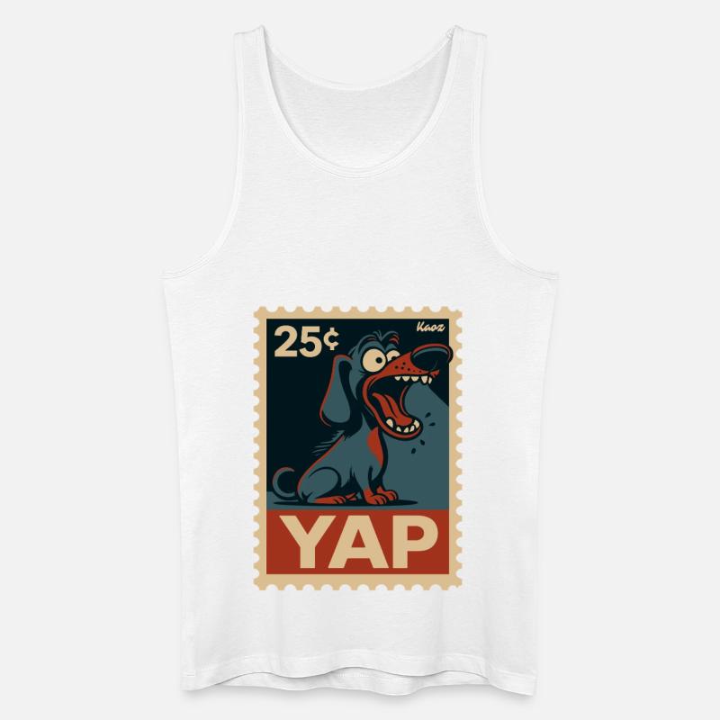 Comic-Dackel auf Briefmarke - Männer Bio Tank Top - Weiß