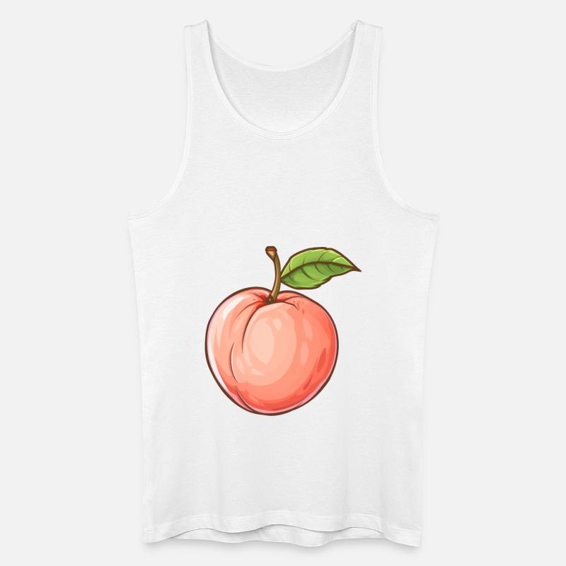 Pêche, Pêche, Fruit, Fruit - Débardeur bio Homme - blanc