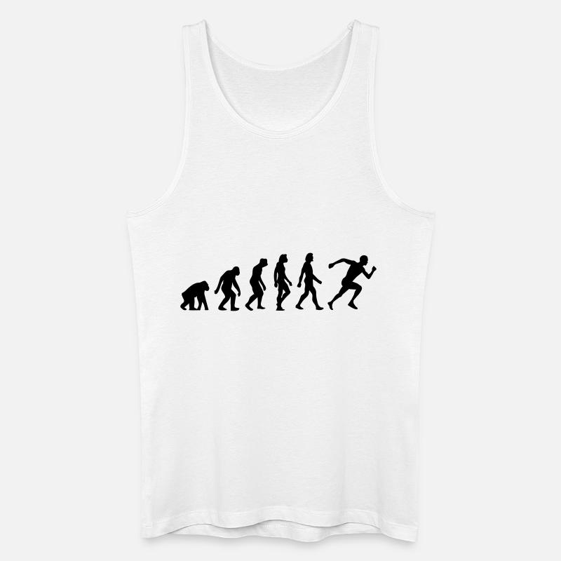 L évolution de la course - Débardeur bio Homme - blanc
