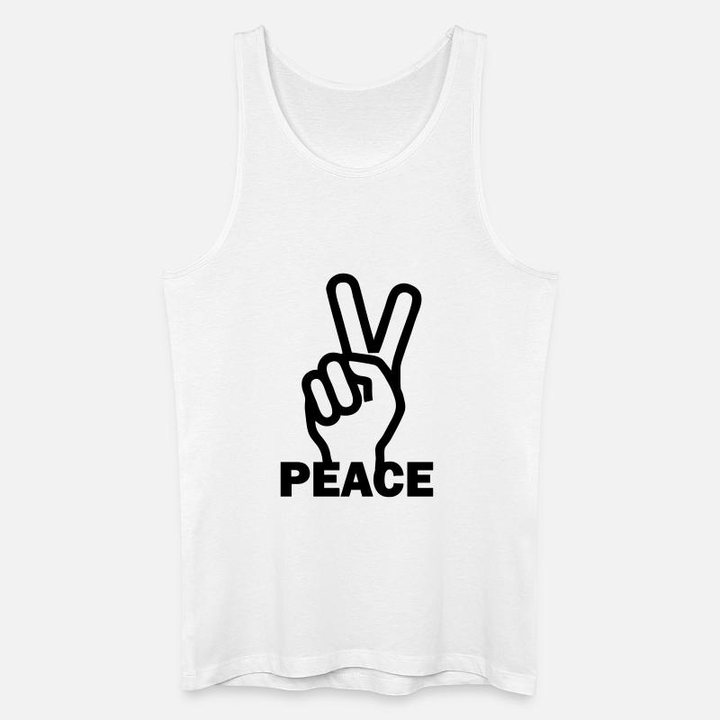 Vrede Frieden - Männer Bio Tank Top - Weiß