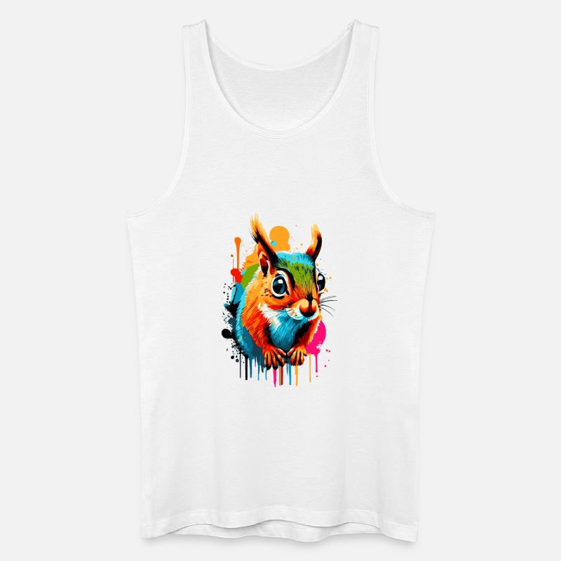 Eichhörnchen Sciurus - Squirrel Farbenfroh - Männer Bio Tank Top - Weiß