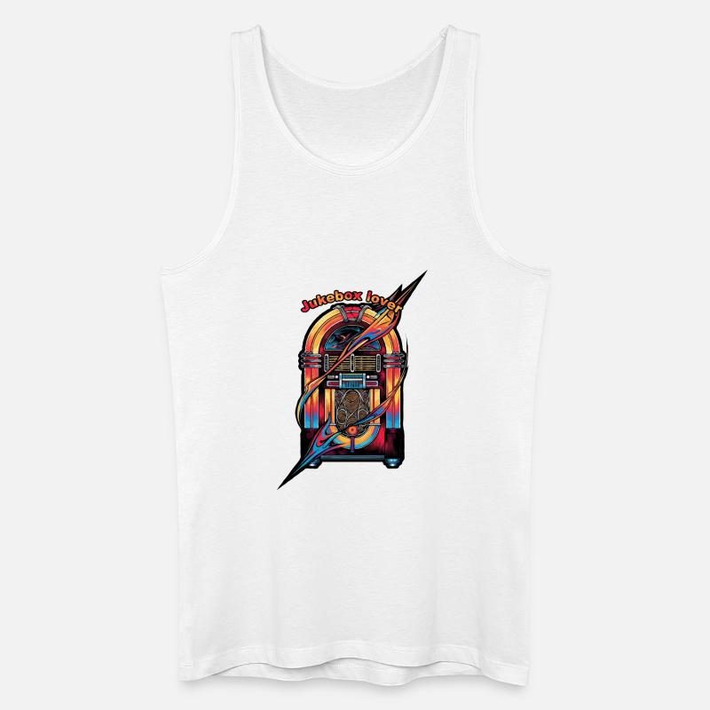 Jukebox Lover Neon Retro - Männer Bio Tank Top - Weiß