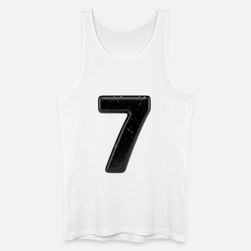 Schwarze Sieben Sternensprenkel - Männer Bio Tank Top - Weiß