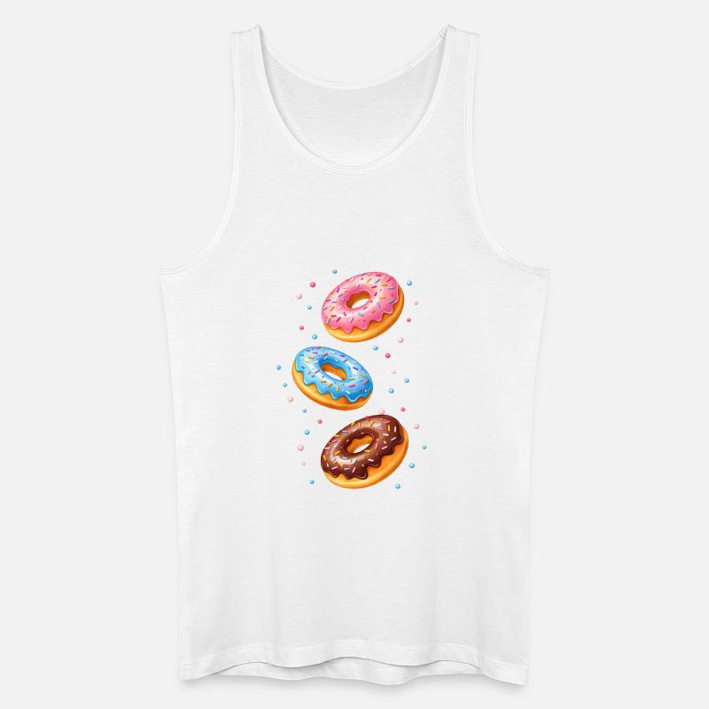 Bunte Donuts Illustration Set   - Männer Bio Tank Top - Weiß