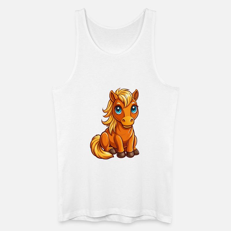 Süßes Pferdesitzen - Männer Bio Tank Top - Weiß