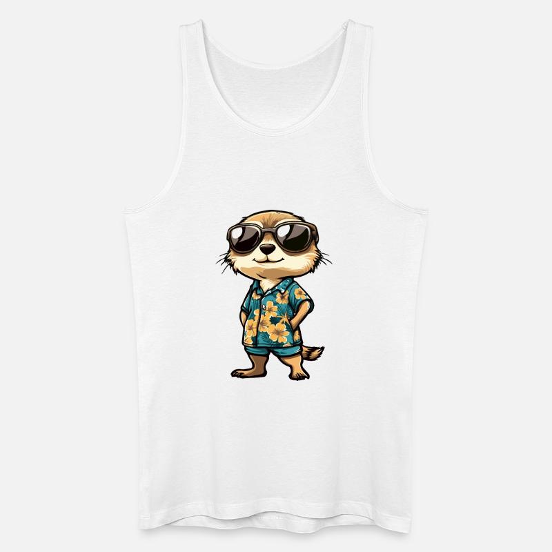 Erdmännchen Comic Urlaub - Männer Bio Tank Top - Weiß