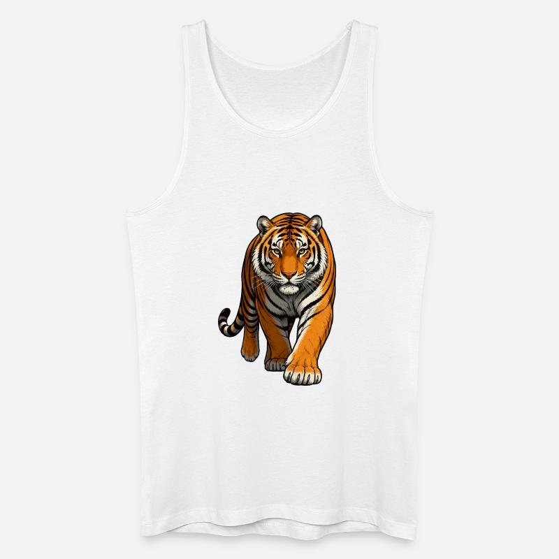 Tiger Illustration - Männer Bio Tank Top - Weiß