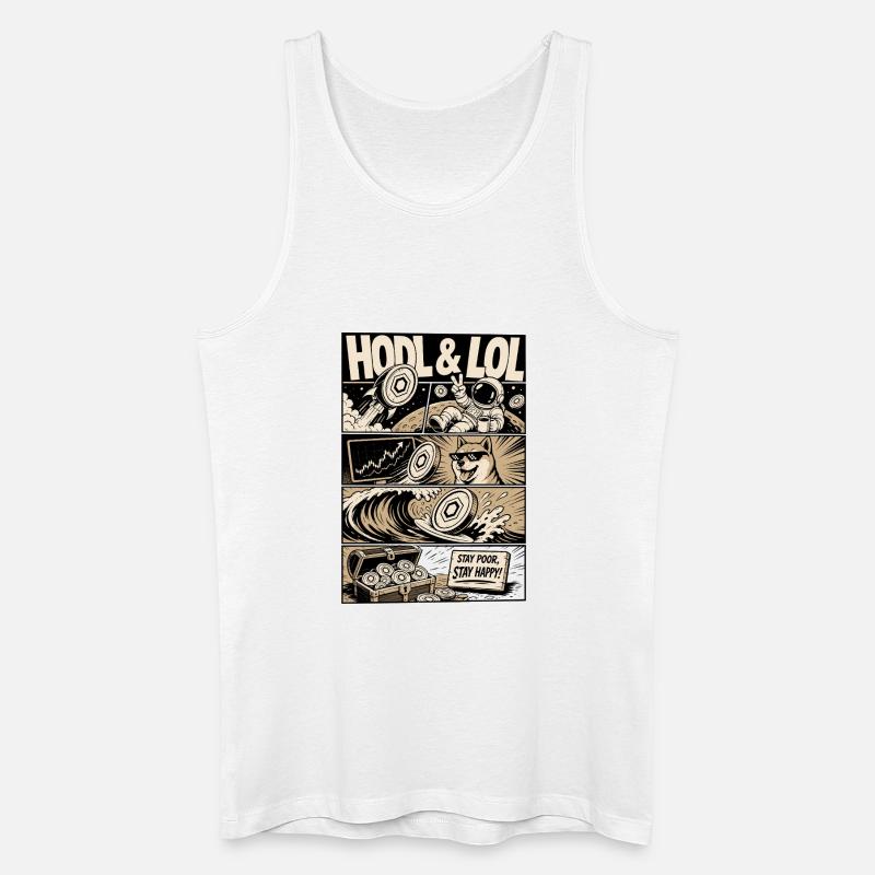 HODL LOL Crypto Meme Comic - Männer Bio Tank Top - Weiß