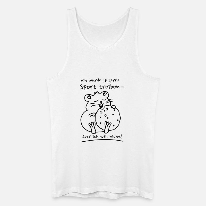 Hamster mit Keks - Männer Bio Tank Top - Weiß