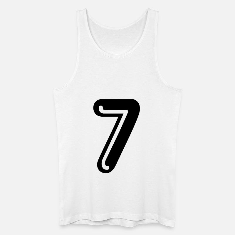 7 - Rückennummer - Männer Bio Tank Top - Weiß
