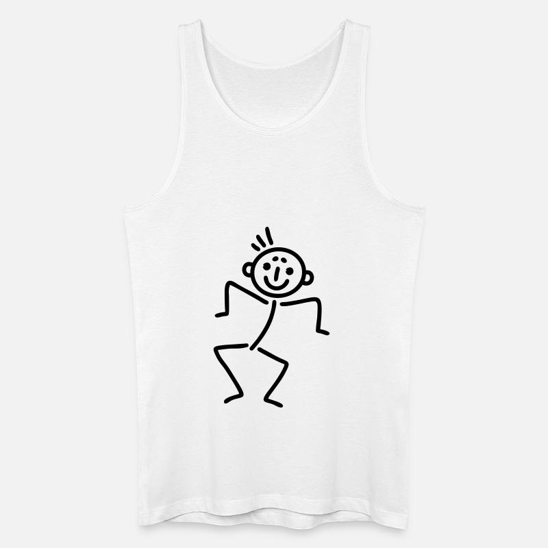 Strichmännchen lässig - Männer Bio Tank Top - Weiß
