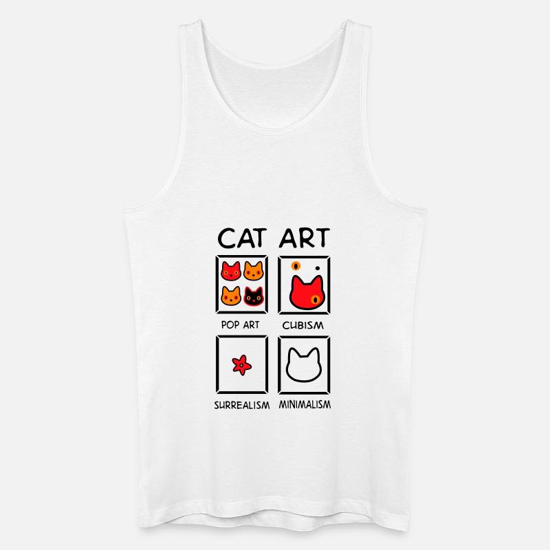Katze Kunst - Männer Bio Tank Top - Weiß
