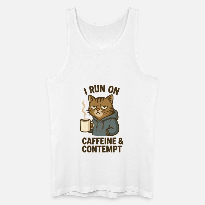 Kaffe Katze - Männer Bio Tank Top - Weiß