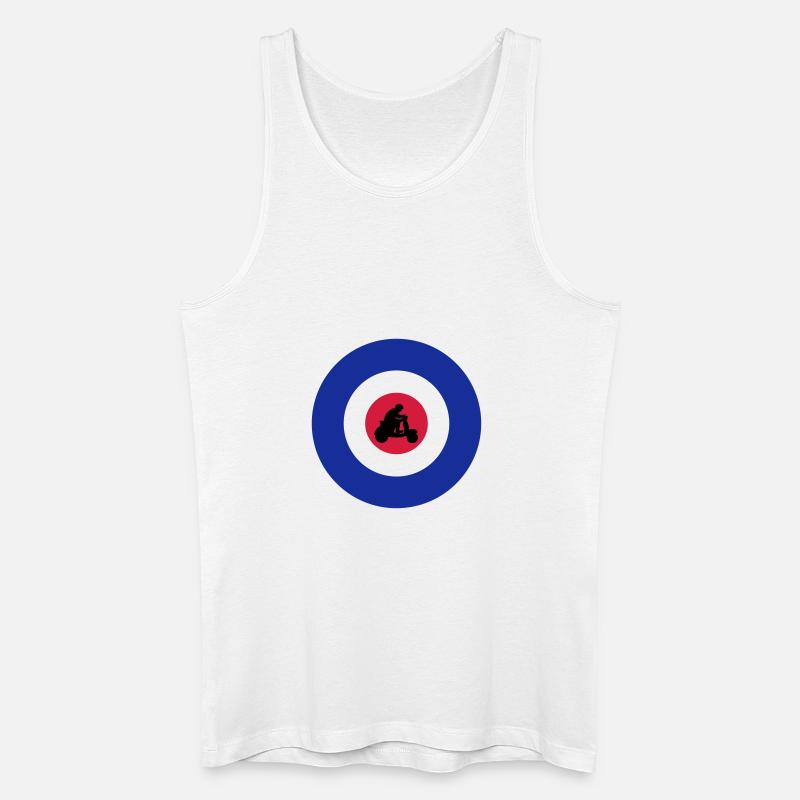 Target mit Rollerfahrer - Männer Bio Tank Top - Weiß