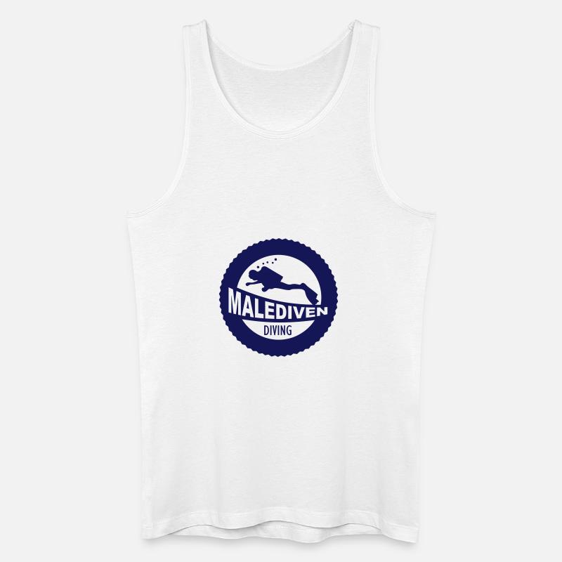 Malediven Tauchen - Männer Bio Tank Top - Weiß