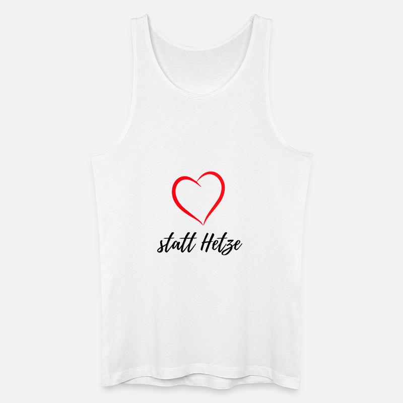 Herz statt Hetze - Männer Bio Tank Top - Weiß