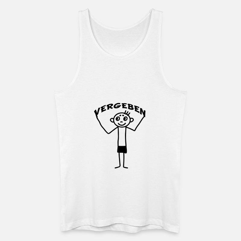 Strichmännchen vergeben - Männer Bio Tank Top - Weiß