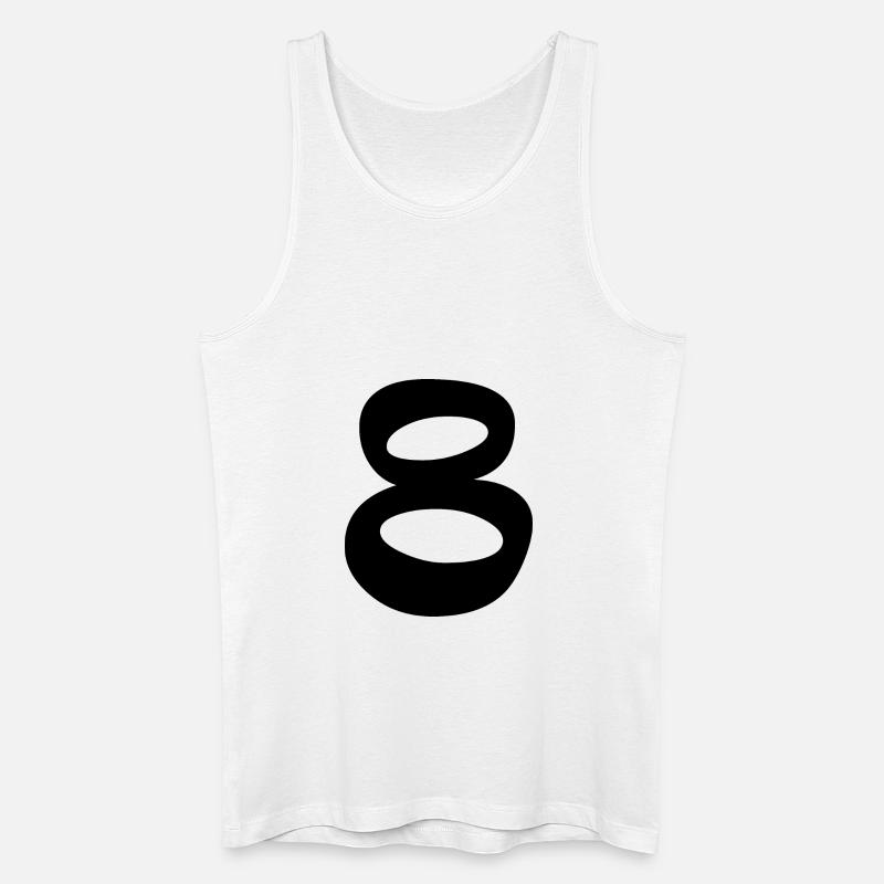 8 - Männer Bio Tank Top - Weiß