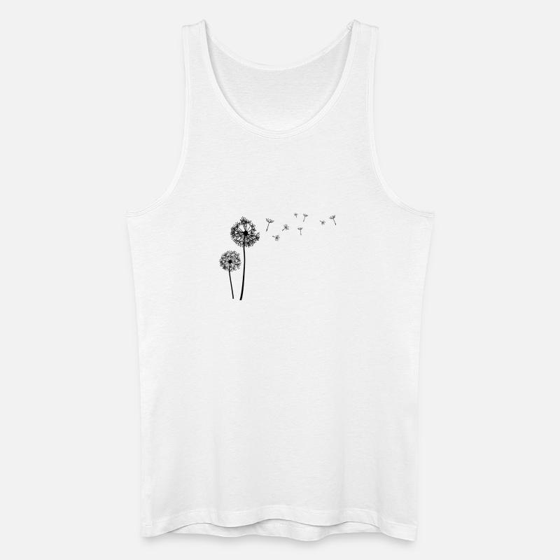 Schöne Pusteblume Löwenzahn Dandelion - Männer Bio Tank Top - Weiß