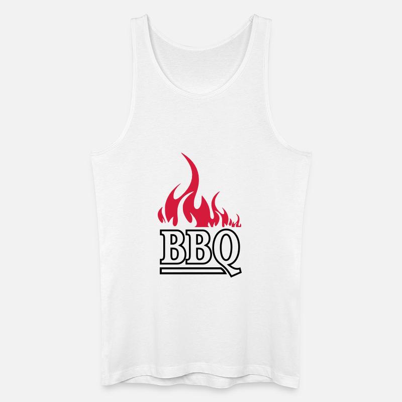 Flammenrot Barbeque BBQ - Männer Bio Tank Top - Weiß