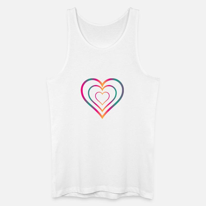 HERZ - Männer Bio Tank Top - Weiß