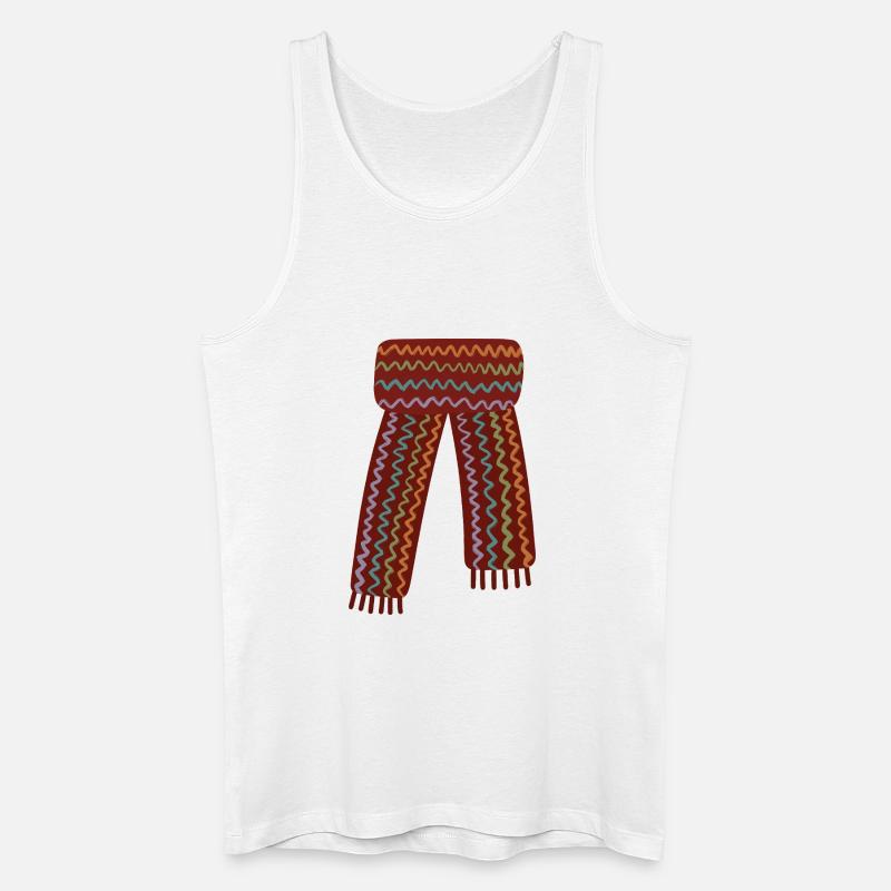 Bunter Schal mit Zickzackmuster - Männer Bio Tank Top - Weiß