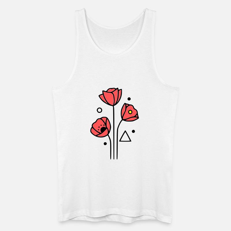mohnblume-mohnblumen-minimalistisch-line-art-4 - Männer Bio Tank Top - Weiß