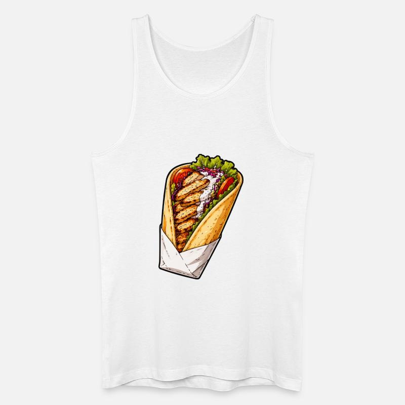 Hähnchen-Wrap Illustration - Männer Bio Tank Top - Weiß