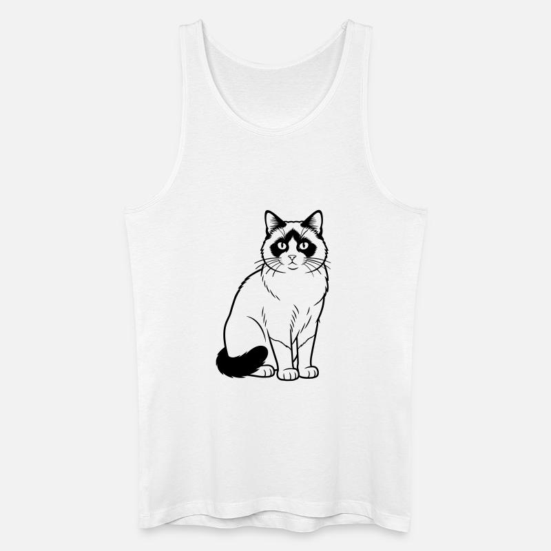 Schneeschuhkatze - Männer Bio Tank Top - Weiß