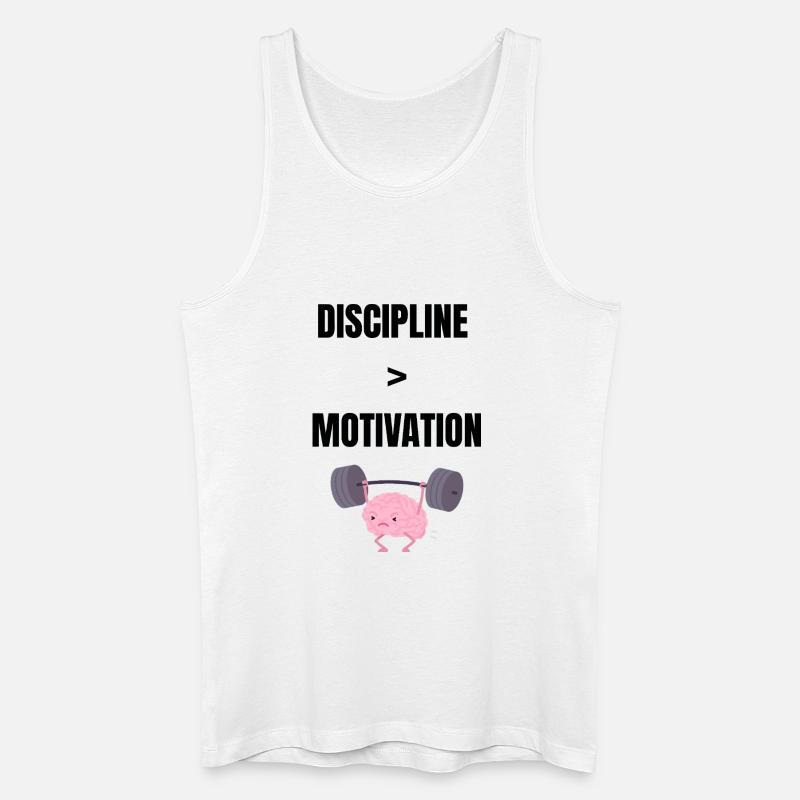 Disziplin über Motivation - Männer Bio Tank Top - Weiß