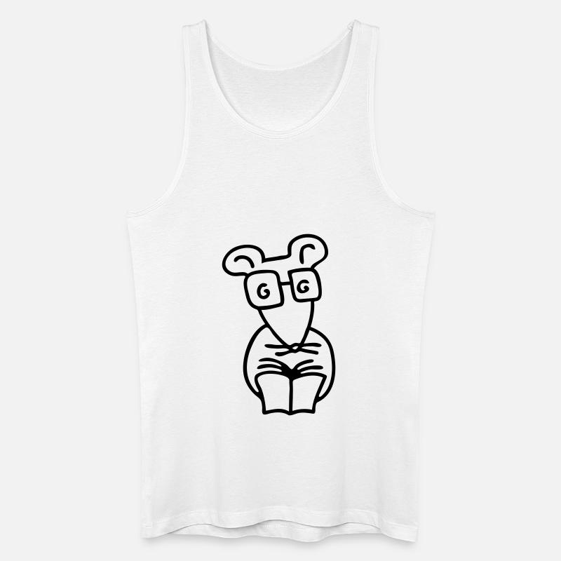 Leseratte - Line - Männer Bio Tank Top - Weiß