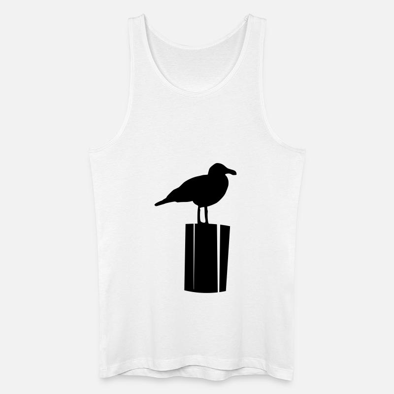 Möwe sitzend - Männer Bio Tank Top - Weiß