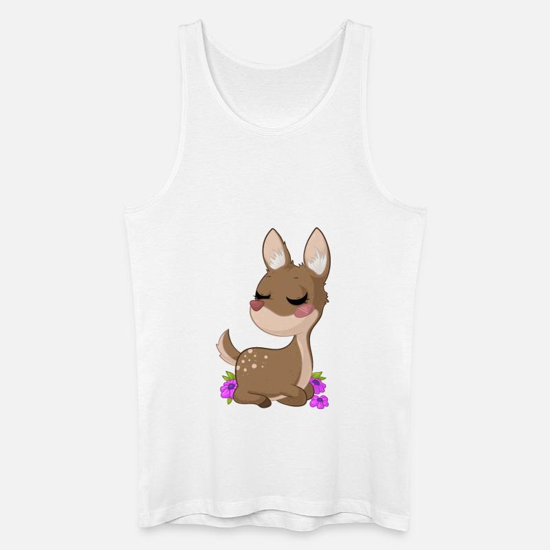 Träumendes Comic Reh - Männer Bio Tank Top - Weiß
