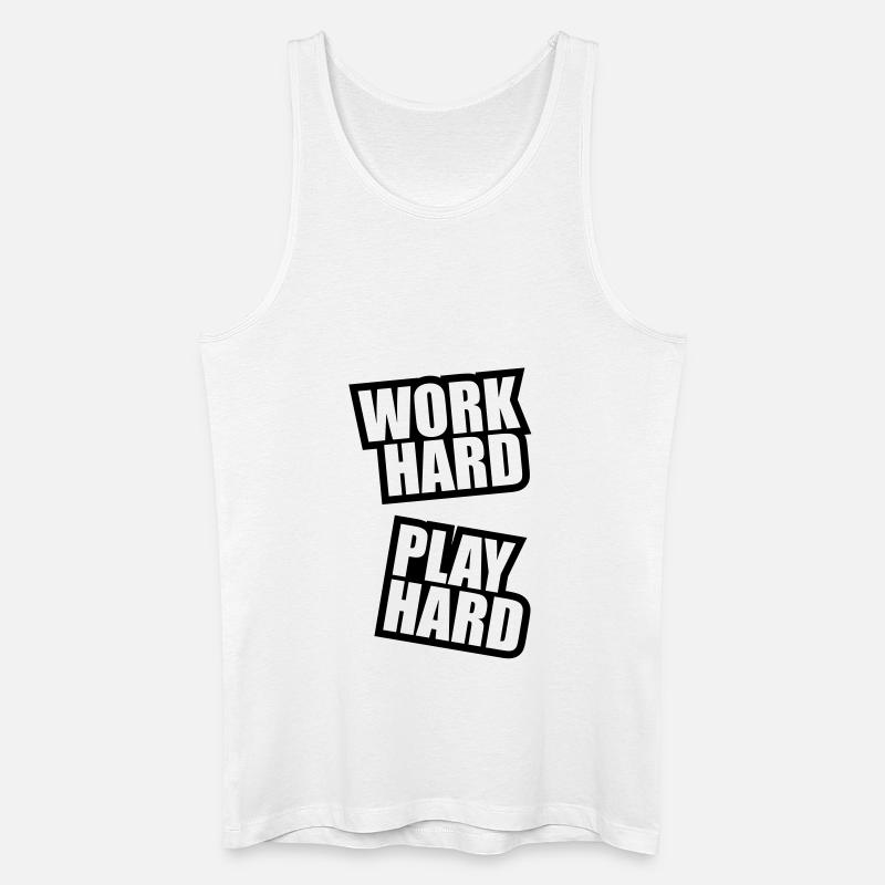 work_hard_play_hard_rp1 - Männer Bio Tank Top - Weiß