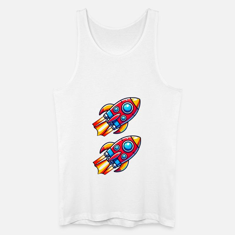 rakete comic - Männer Bio Tank Top - Weiß