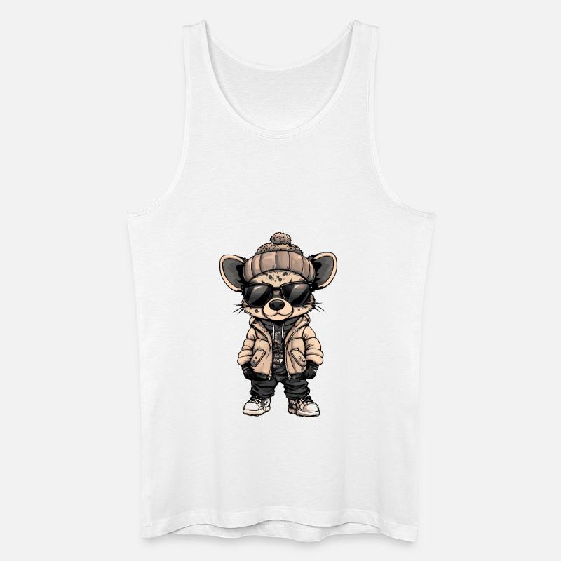 Hyäne Cool Comic - Männer Bio Tank Top - Weiß