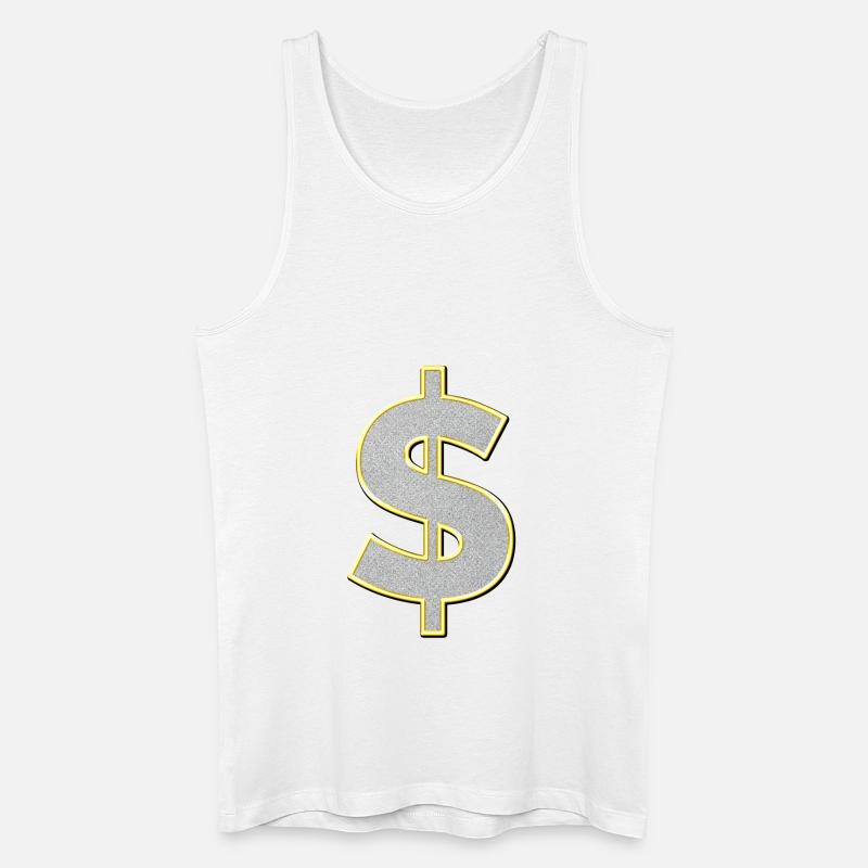 Dollarzeichen - Männer Bio Tank Top - Weiß