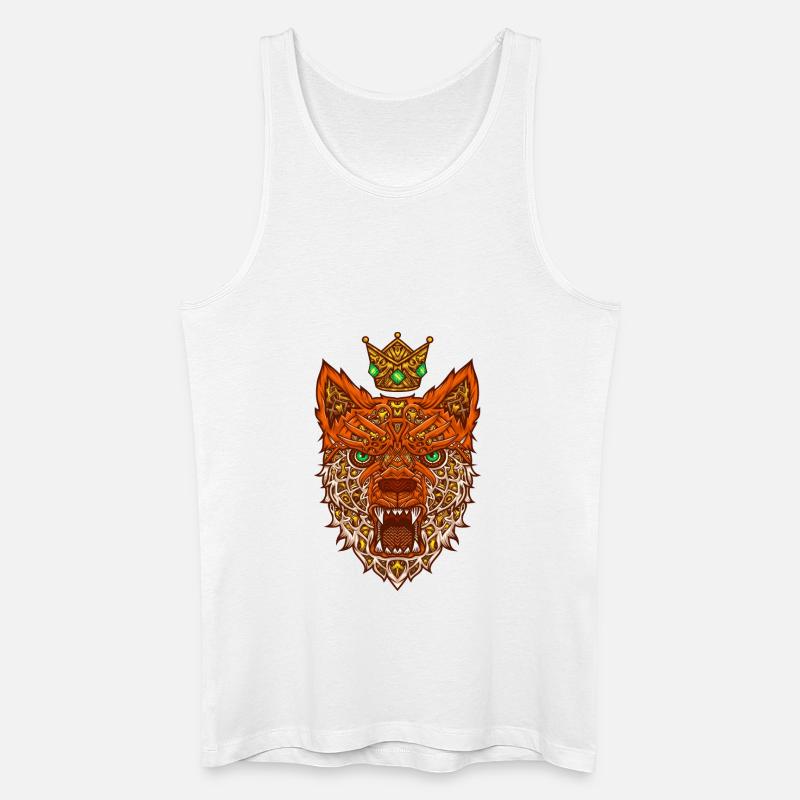 Nano Fuchs mit Krone - Männer Bio Tank Top - Weiß