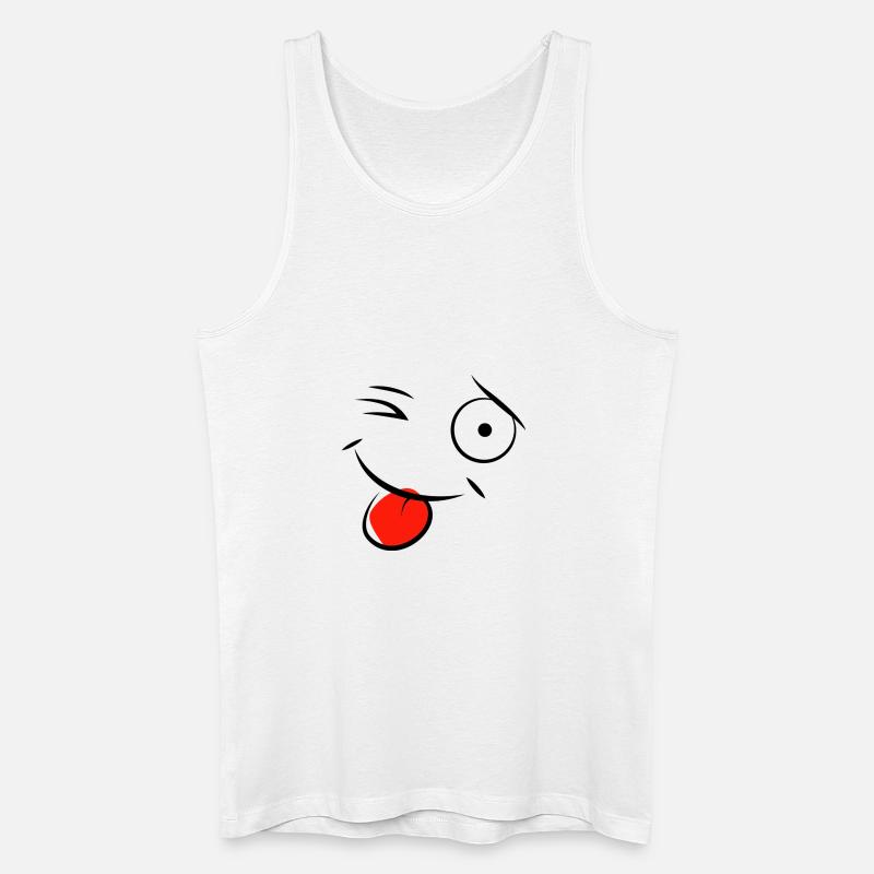 Gesicht - Männer Bio Tank Top - Weiß