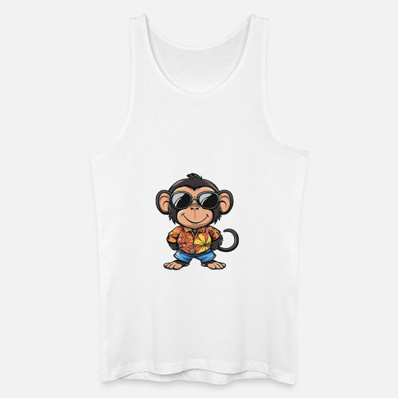 Affe Comic Urlaub - Männer Bio Tank Top - Weiß