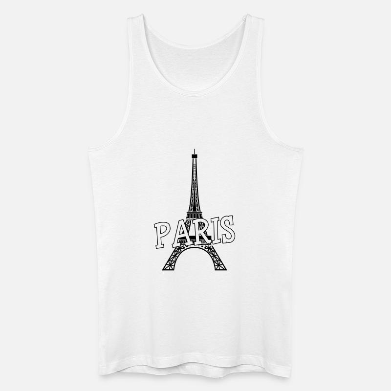 Paris - Männer Bio Tank Top - Weiß