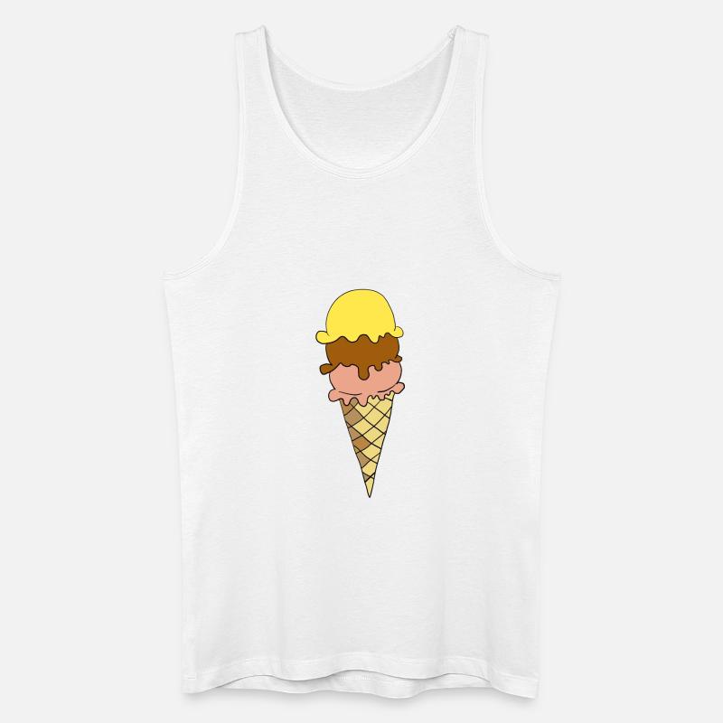 Gelbe Eiscreme Dreier-Sortiment - Männer Bio Tank Top - Weiß