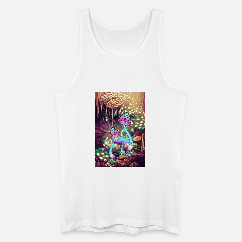 Magic Mushroom Landscape artwork - Männer Bio Tank Top - Weiß