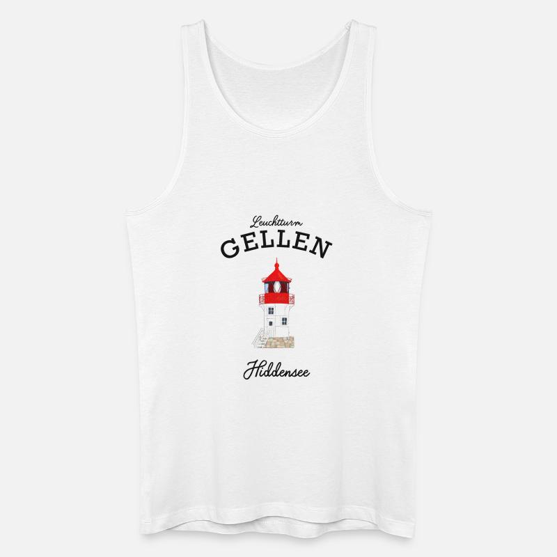 Hiddensee, Leuchtturm Gellen, Poster - Männer Bio Tank Top - Weiß