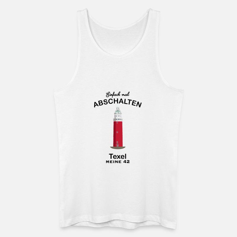TexeL, Leuchtturm Eierland - Männer Bio Tank Top - Weiß