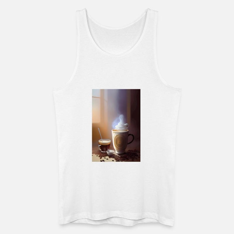 Kaffee, Kaffeebohnen - Männer Bio Tank Top - Weiß