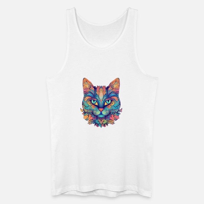 Abstrakten Katze - Männer Bio Tank Top - Weiß